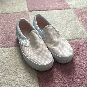 Vans Slip-On Checkered Shoes - Pink and Blue